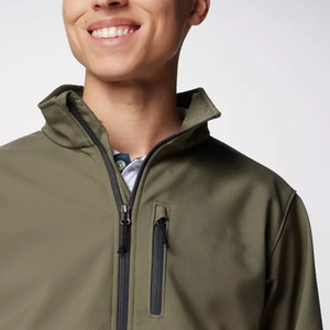 Veste bomber softshell pour homme, imperméable, coupe-vent, respirante, design personnalisé, motif patchwork, service OEM - Product Image 5