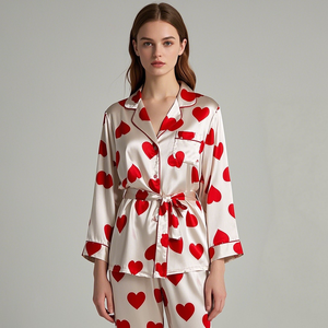 Conjunto de Pijama de Satén para Mujer, Elegante y Cómodo, Dos Piezas - Product Image 1