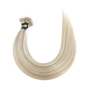 Nano Ring I-Tip <b>Hair</b> <b>Extensions</b> 18B/1001 Dark <b>Ash</b> Pearl <b>Blonde</b> Mix Remy Russian Human <b>Hair</b> Bone Straight Soft - Product Image 1