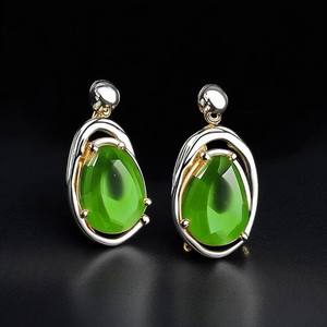 Gran oferta, pendientes de gota de piedras preciosas de peridoto de Plata de Ley 925 para mujer, pendientes de plata de moda - Product Image 5