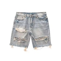 Shorts en jean délavé vintage personnalisés pour hommes et femmes, service OEM, écologiques, lavables, décontractés, mode outdoor