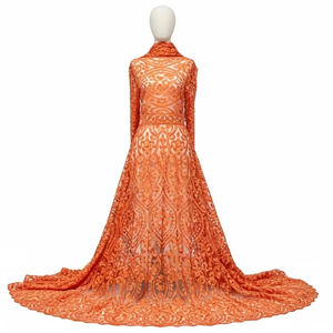 Encaje Guipur Bordado 100% Poliéster, Elegante Diseño Floral, Tela de Alta Calidad para Confección de Vestidos, Material de Costura al por Mayor - Product Image 5