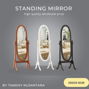 Espejo de pared de pie de longitud completa enmarcado de alta calidad, espejos de tocador, marco de madera, precio al por mayor de Indonesia - Product Image 6