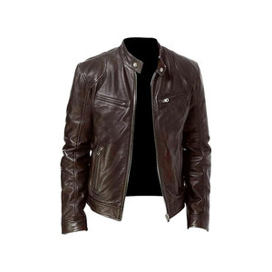 Leather <b>Jacket</b> Solid Color <b>Men</b> Leather <b>Jacket</b> Streetwear <b>Men</b> Leather <b>Jacket</b> - Product Image 1