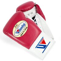 Guantes de Boxeo 'Winning' Personalizables de Alta Calidad con Cordones, Cuero Genuino, Dedos Completos, Correa de Muñeca Ajustable con Gancho, Artes Marciales