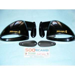 Coques de rétroviseurs Fiat 500 & 126 Coppia Specchi Californian DX + SX en noir Californie - Product Image 1
