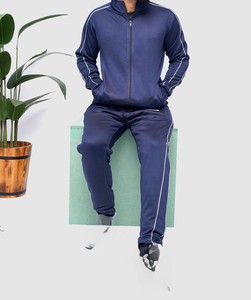 ชุดกีฬาผู้ชายแนวสตรีทชุดวิ่งขนาดพลัสไซส์มีซิปรูด - Product Image 1