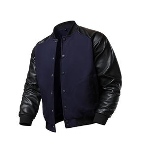 Veste universitaire décontractée pour homme OEM, logo brodé personnalisé, vêtements en toile vintage d'hiver, respirant, design grande taille - Product Image 1
