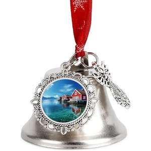 Décor festif NOUVEAU Xmas Pendant Double Charms Bell Ornements Sublimation Ornements de Noël de l'exportateur indien - Product Image 4