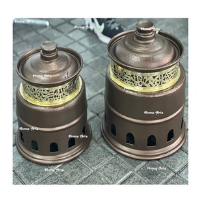 Plato para servir comida con diseño de atracción con juego de trabajo islámico de dos platos calentadores de comida de aluminio a granel - Product Image 3