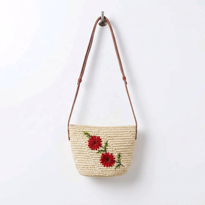 Handmade Bohemian Raffia Woven <b>Clutch</b> <b>Bag</b> with Floral Embroidery Strap <b>Small</b> Capacity Beach Shoulder Purse for Women - Product Image 2