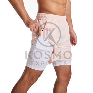 กางเกงขาสั้นออกกำลังกายผู้ชายผ้าโพลีเอสเตอร์แห้งเร็วแบบลำลองขายส่ง พร้อมโลโก้สั่งทำพิเศษ กางเกงกีฬาวิ่งมีกระเป๋าสำหรับออกกำลังกาย - Product Image 4