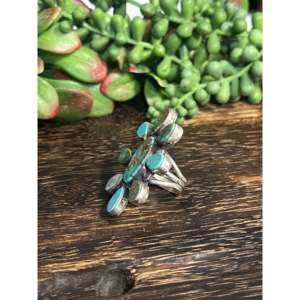 Royston Turquoise & Sterling Silver <b>Ring</b> Bezel Set Size 8 <b>Dainty</b> Hip-Hop Style Everyday Wear Fine Jewelry - Product Image 4