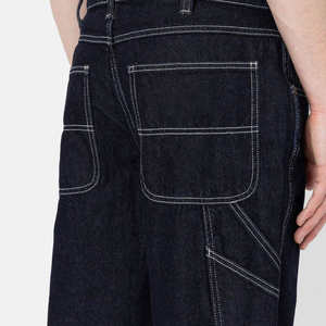 Jeans de Mezclilla para Hombre, Corte Ancho, de Algodón y Elastano, Transpirables, Estilo Urbano, Lavado Sólido, para Invierno, Fabricante Personalizado - Product Image 5