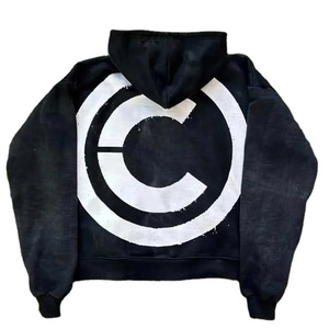 Premium Quality Hoodie Latest Style <b>Material</b> Zipper Distressed Hoodie Custom Logo High Quality Chenille Embroidery Hoodie - Product Image 2