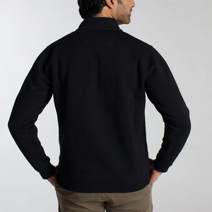 เสื้อสเวตเตอร์มีซิปสำหรับผู้ชาย, เสื้อกันหนาวผ้าฝ้ายออร์แกนิค100% คอกลมไซส์ใหญ่เปิดไหล่มีซิปเสื้อสเวตเตอร์ว่างเปล่าสไตล์ฤดูหนาว - Product Image 2