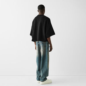 Camiseta de hombre de diseño recortado de algodón pesado de alta calidad Personalización rápida con logotipo Estilo de moda - Product Image 3