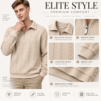 Pull à col roulé en laine torsadée pour homme FNJIA, demi-zip, manches longues, pour le bureau, fabrication sur mesure, marque privée