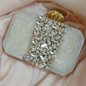 Vintage Design Fashion Craft Embellished Designing Flower Resin Evening <b>Clutch</b> <b>Bag</b> <b>for</b> <b>Wedding</b> Party Purses <b>for</b> Women - Product Image 2
