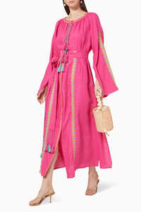 Vestido largo con bordado para mujer, prenda de manga larga, informal, hasta el suelo, estilo ucraniano, novedad - Product Image 4