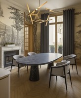 Chaise de salle à manger Erithrea-Fauteuil rembourré de luxe avec cadre en bois | Sièges contemporains Restaurant & Hôtel | Made in Vietnam