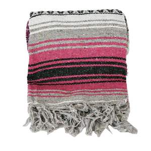 Hot Sell Customized Cotton <b>Throw</b> Blanket Authentic Handwoven Cootn and Acrylic Mix Mexican Falsa Blanket for Sale - Product Image 1