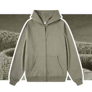 custom 80% Cotton Zipper Hoody Jacket Heavyweight <b>Full</b> <b>Zip</b> <b>up</b> <b>Hoodie</b> for men - Product Image 6