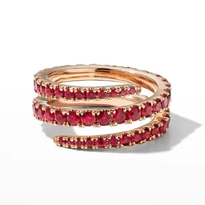 Natural Oval Cut Ruby <b>Ring</b> in Yellow Gold <b>Dainty</b> Geometric Fine Jewelry - Product Image 2
