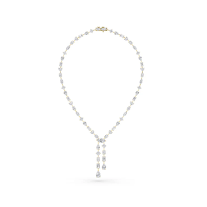 สร้อยคอจี้สองชั้นแบบมีสไตล์พร้อมเพชรที่ปลูกในห้องแล็บแบบผสมเหมาะสำหรับงานพิเศษและเป็นของขวัญ - Product Image 3