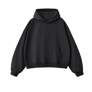 Nueva Sudadera con capucha recortada de gran tamaño personalizada de alta calidad para hombre, Sudadera con capucha de algodón pesado de 400gsm para hombre - Product Image 4