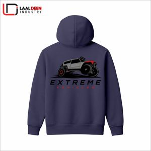 เสื้อฮู้ดกราฟิกสำหรับผู้ชายโอเวอร์ไซส์ผ้าคอตตอน100% แบบเรียบปักโลโก้ด้านหน้าแบบตะเข็บตะเข็บ - Product Image 6