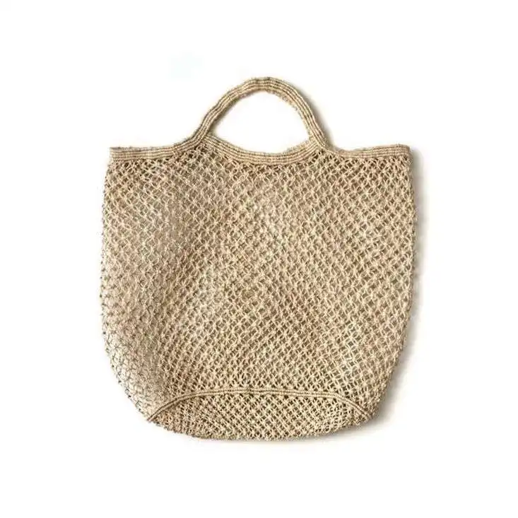 Ladiseware फैशनेबल हस्तनिर्मित कपास रस्सी पुआल महिलाओं के हाथ बैग विंटेज Tassels Crochet किनारी समुद्र तट बैग क्लच पर्स और एच