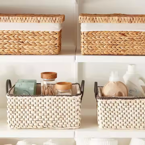 Water Hyacinth Bin Home <b>Decor</b> Accessories Stacking Water Hyacinth <b>Storage</b> Bins Eco Friendly <b>Boxes</b> With Lids - Product Image 5