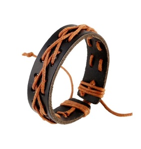 กำไลข้อมือแฟชั่นสไตล์พังค์งานแฮนด์เมดกำไลข้อมือวินเทจของผู้ชายสร้อยข้อมือหนังขายดี - Product Image 1