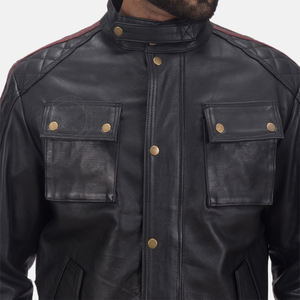 Vestes en cuir véritable personnalisées du Pakistan pour hommes, de haute qualité, en peau de mouton, réversibles, écologiques, pour moto - Product Image 5