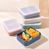 Runde BPA-freie, auslaufs ichere Silikon behälter in Lebensmittel qualität Langlebige wieder verwendbare Brotdose für Kinder für Bento