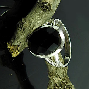 แหวนเงินแท้925อัญมณีโอนิกซ์สีดำธรรมชาติแหวนรูปไข่ทำด้วยมือโบฮีเมียนเครื่องประดับขายส่ง - Product Image 6