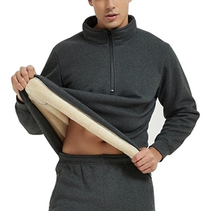 2024/2025 Custom Logo Winter <b>Sherpa</b> <b>Fleece</b> Jacket for <b>Men</b> Thick Loose Teddy <b>Fleece</b> Stand Collar Canvas Half Zip New Coated - Product Image 1
