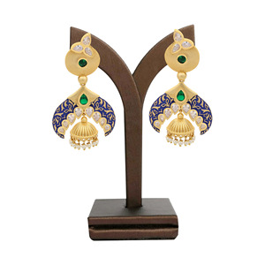 Elegantes Pendientes chapados en mate AD, antiguos pendientes colgantes AD, proveedor de joyería de moda personalizada, exportación de joyería de imitación antigua. - Product Image 1