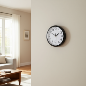 Black 25.5x4cm Wall <b>Clock</b> 68203 - Product Image 3