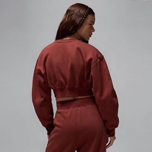 Sudadera corta de entrenamiento de manga larga Lisa para mujer, jersey con estampado personalizado, ropa de calle, logotipo bordado, Yoga, gimnasio, entrenamiento - Product Image 3