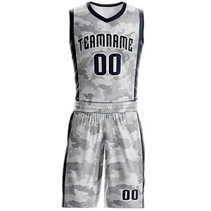 Ensemble de maillots de basket-ball personnalisés pour hommes, 100% polyester, séchage rapide, respirant, imprimé, sans manches, kit d'équipe - Product Image 2