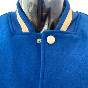 Blousons bombardiers en laine avec logo brodé personnalisé pour hommes veste de baseball pour collège avec manches en cuir PU - Product Image 4