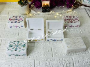 Boîte à bijoux en nacre incrustée de marbre décoratif artisanal pour cadeau d'anniversaire vente en gros au meilleur prix - Product Image 5