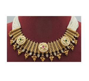 Exclusive Premium Quality <b>Gold</b> Finish New Style Designer <b>Necklace</b> <b>Set</b> With <b>Earrings</b> for Wedding Wear Collection For Women - Product Image 2