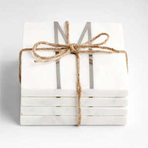 Wholesale <b>Coasters</b> Marble Custom White Marble <b>Coasters</b> Marble Pattern <b>Coaster</b> 4 Pcs <b>Set</b> Home <b>and</b> Kitchen - Product Image 3