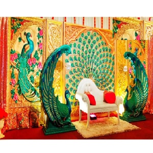 ชุดตกแต่งงานแต่งงานสไตล์อินเดียใต้ที่สวยงามชุดต้อนรับเเต่งงานเเต่งงานเต่งงานเต่งงานเต่งงานแบบปรากฎการณ์ลายนกยูง - Product Image 1