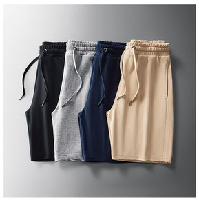 OEM Logo Personnalisé Broderie Conception Imprimée 300g Éponge Lourde Hommes D'été À Cinq Points Pantalon Décontracté Couleur Unie Anti-Rides - Product Image 6