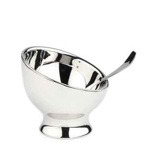 Bol de service à crème glacée en acier inoxydable à double paroi en métal poli pour la maison Cuisine Restaurant Table Dessert Fruits Bowl - Product Image 3