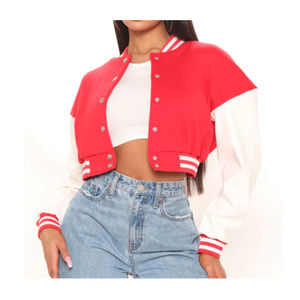 2025 nouvelle mode peau de mouton manches veste universitaire pour les femmes conception personnalisée broderie respirant en gros Varsity vestes - Product Image 2